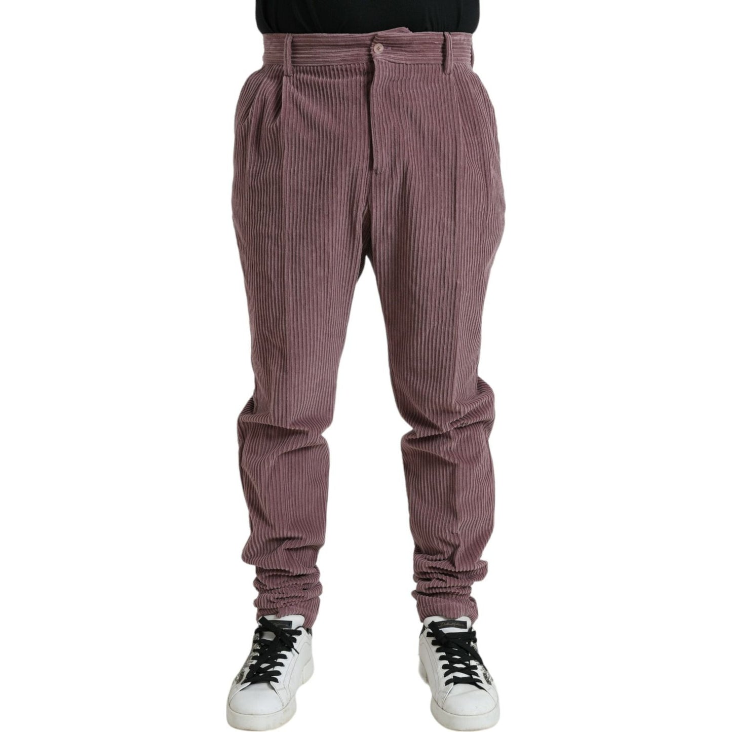 Dolce & Gabbana Purple Corduroy Cotton Stretch Skinny Pants Dolce & Gabbana Dim Gray