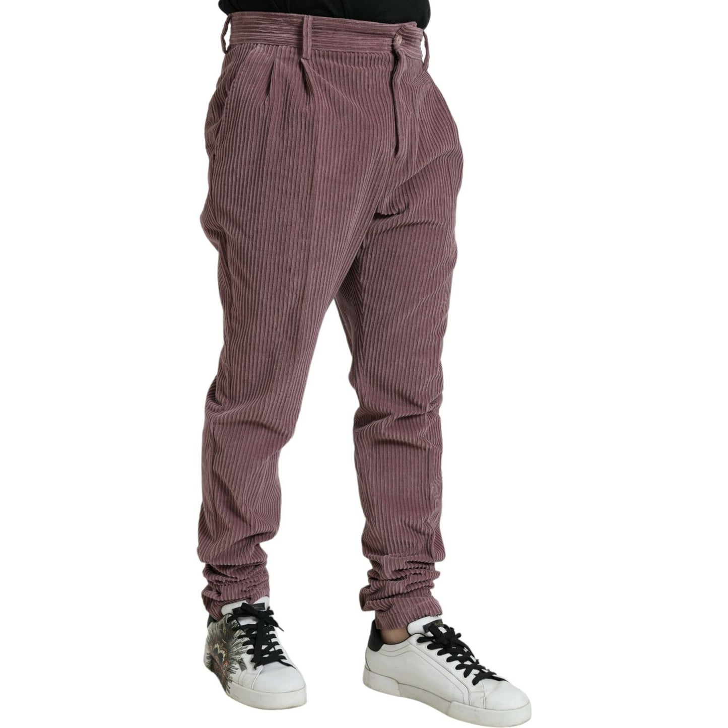 Dolce & Gabbana Purple Corduroy Cotton Stretch Skinny Pants Dolce & Gabbana Dim Gray