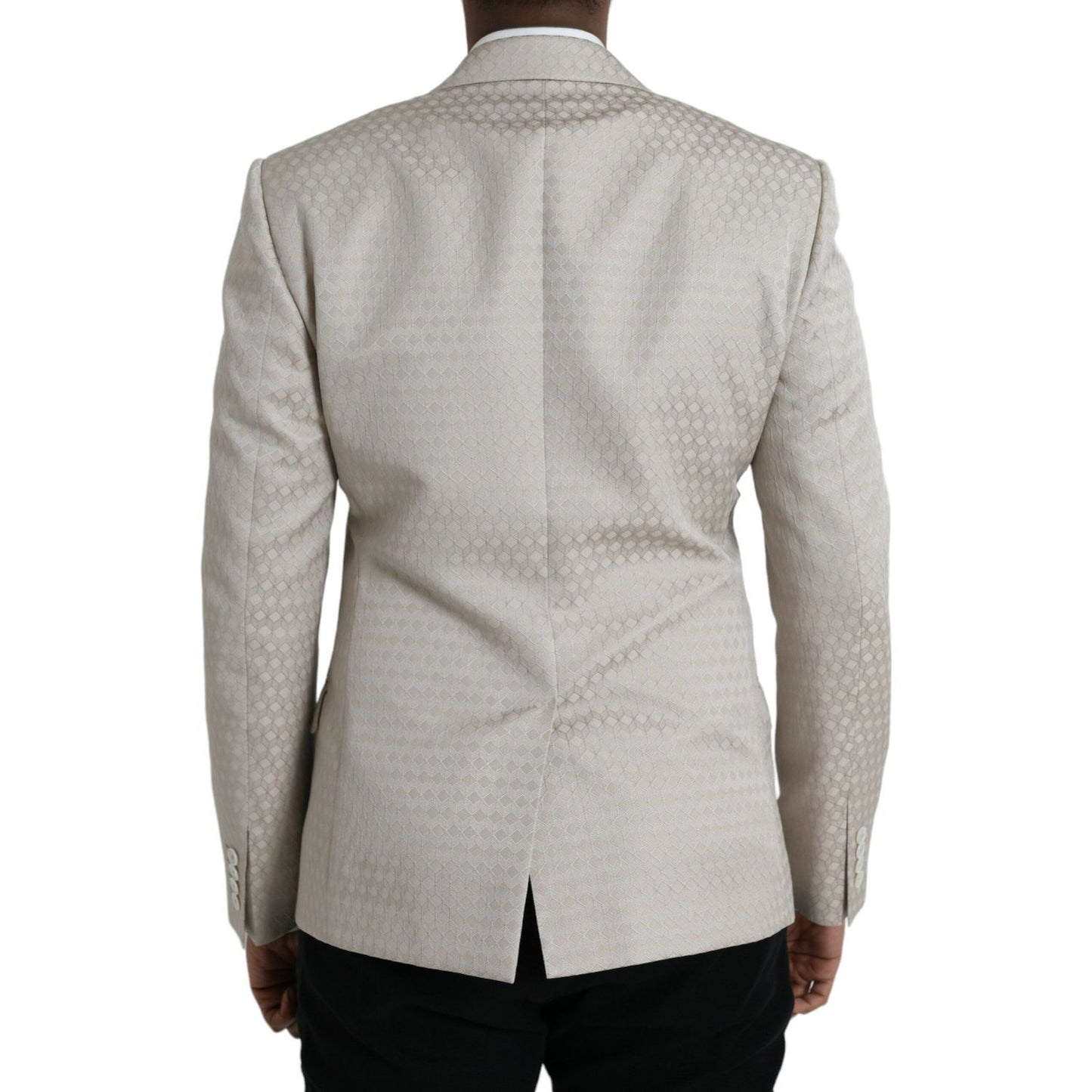Dolce & Gabbana Beige MARTINI Single Breasted Coat Blazer Dolce & Gabbana Dark Gray