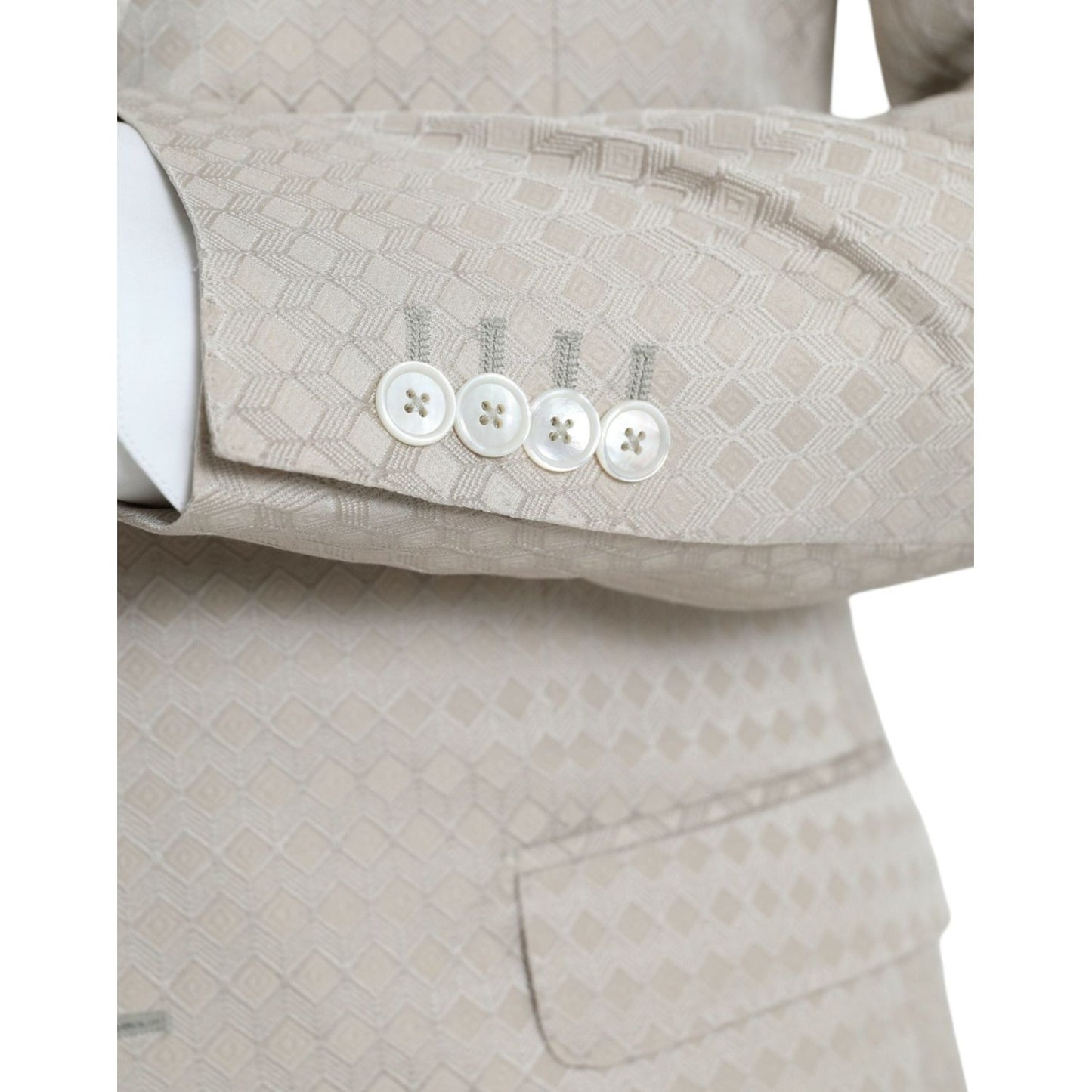 Dolce & Gabbana Beige MARTINI Single Breasted Coat Blazer Dolce & Gabbana Gray