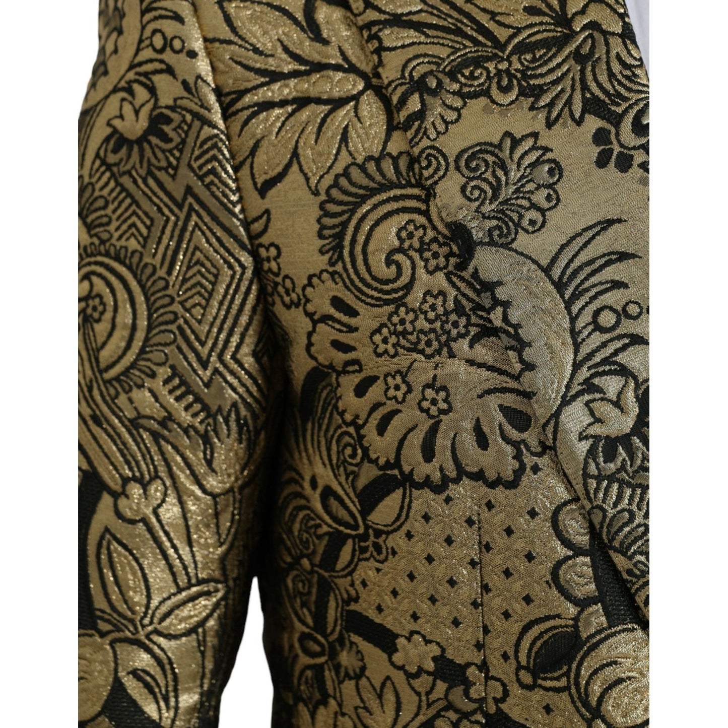 Dolce & Gabbana Gold SICILIA Jacquard Single Breasted Coat Blazer Dolce & Gabbana Dark Olive Green