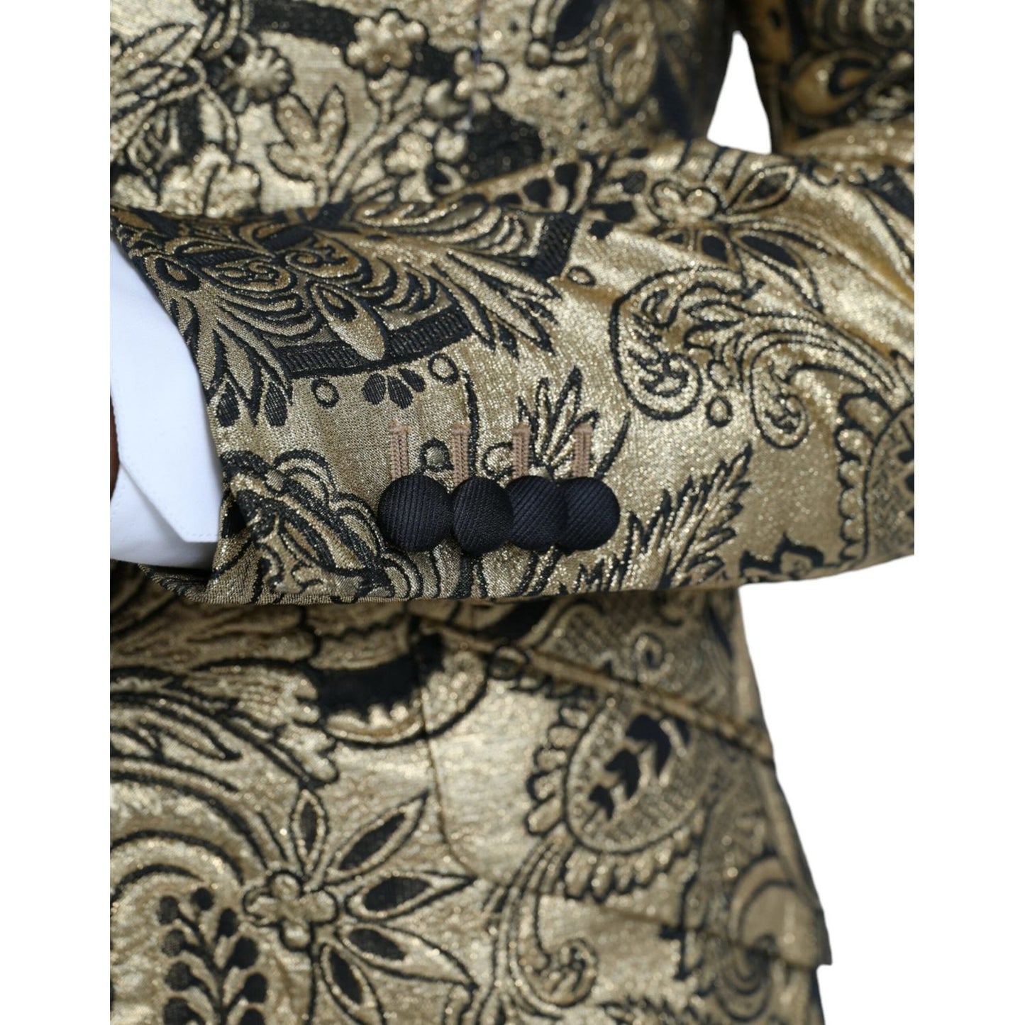 Dolce & Gabbana Gold SICILIA Jacquard Single Breasted Coat Blazer Dolce & Gabbana Dim Gray