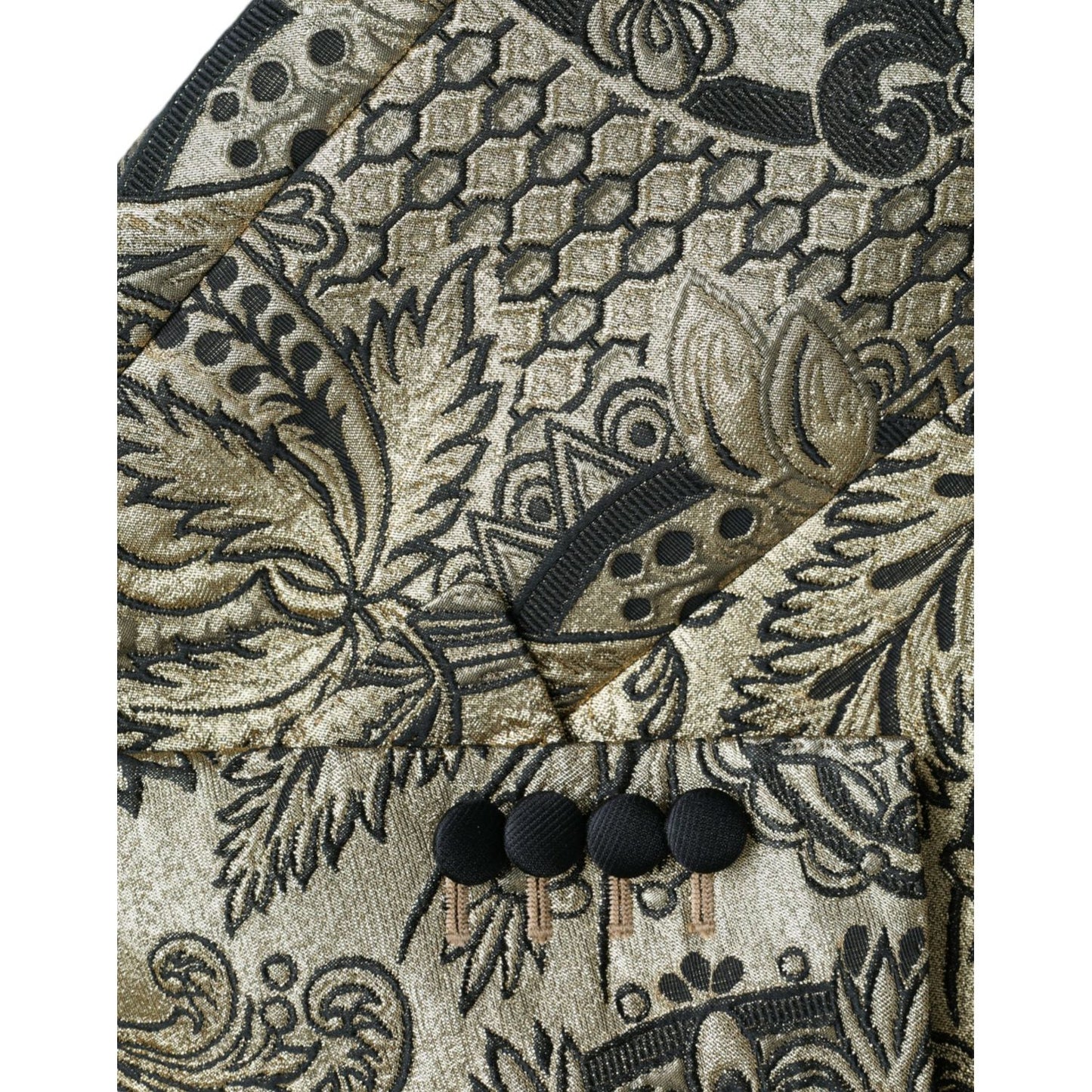 Dolce & Gabbana Gold SICILIA Jacquard Single Breasted Coat Blazer Dolce & Gabbana Dark Slate Gray