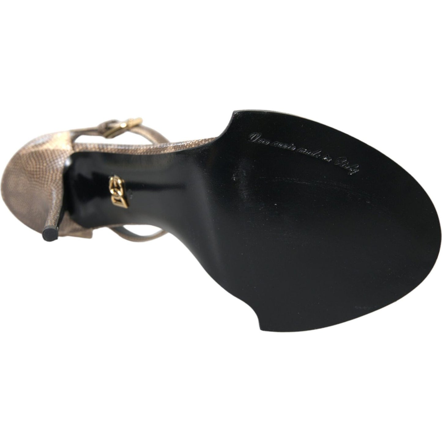 Dolce & Gabbana Brown Exotic Leather Crystal Sandals Shoes Dolce & Gabbana Dark Slate Gray