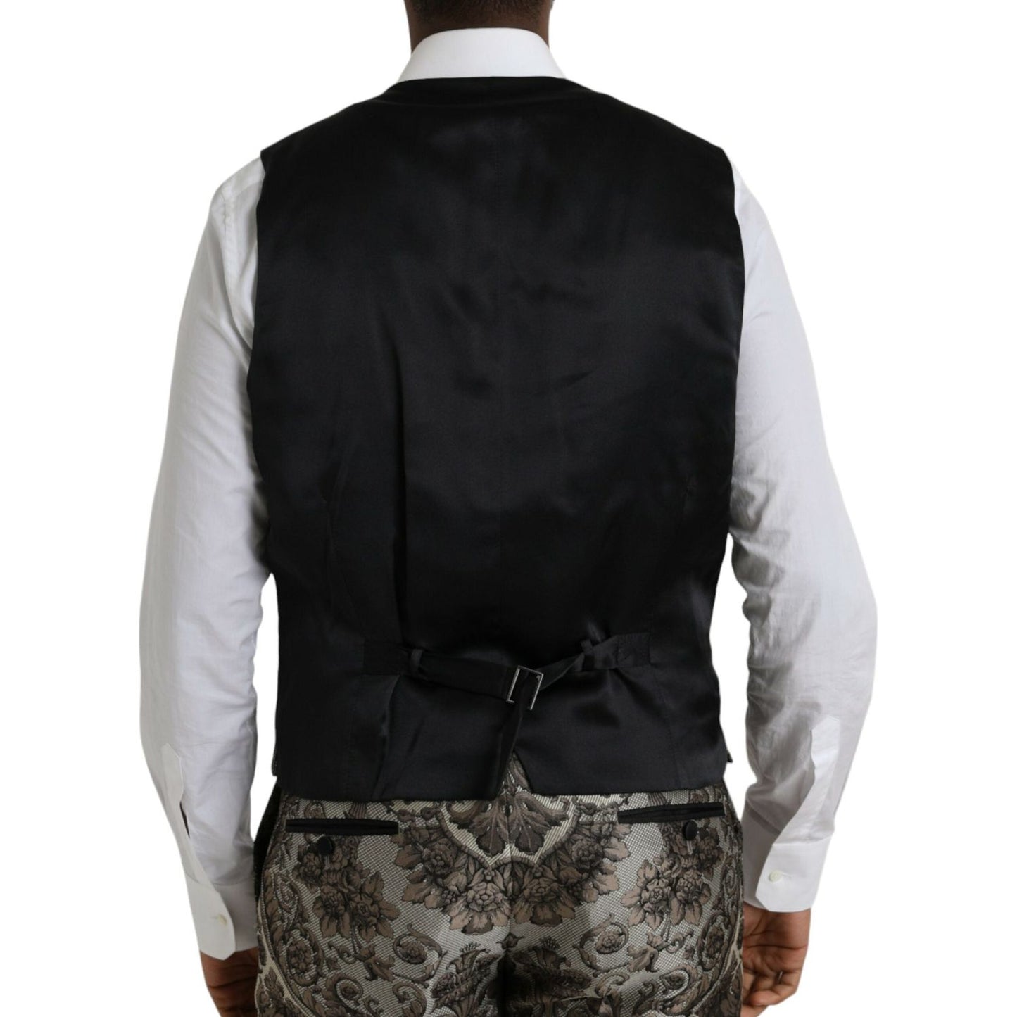 Dolce & Gabbana Brown Floral Jacquard Formal 3 Piece Suit Dolce & Gabbana Gray
