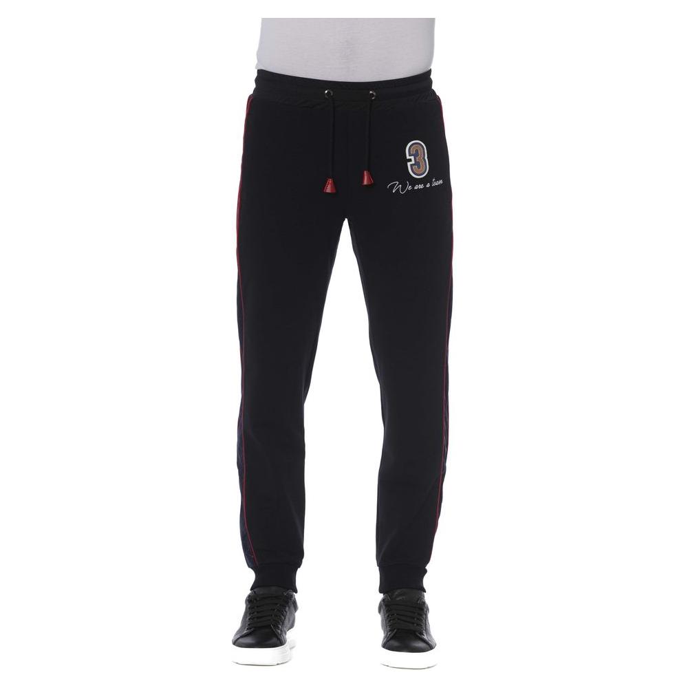 Trussardi Black Cotton Men Sports Pant Trussardi Black