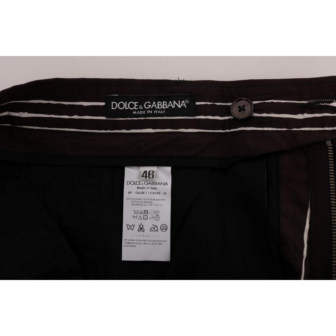 Dolce & Gabbana Bordeaux Striped Cotton Knee High Shorts Dolce & Gabbana Dark Gray
