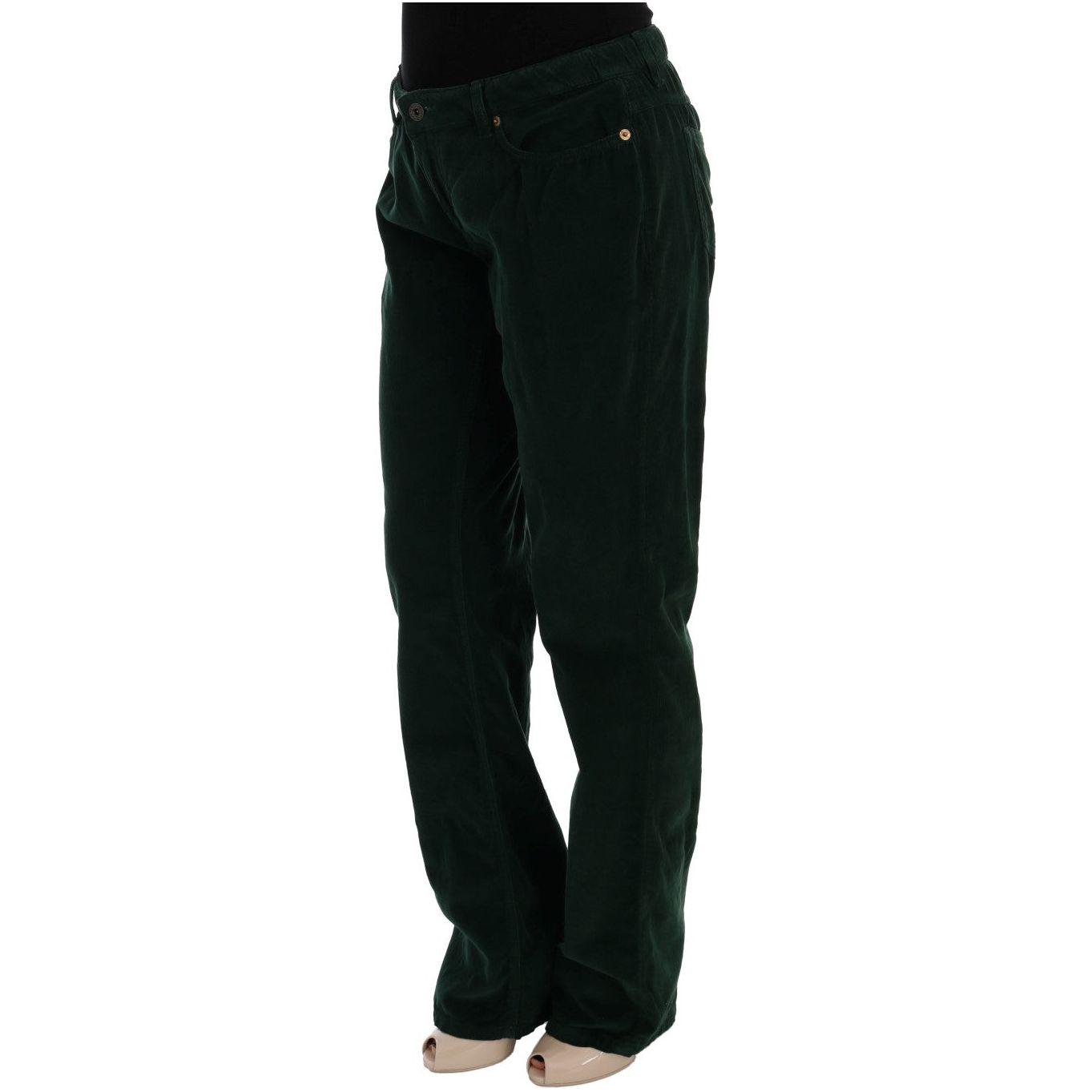 Dolce & Gabbana Elegant Green Cotton Blend Trousers Dolce & Gabbana Black