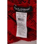Dolce & Gabbana Red Floral Ricamo Sheath Long Dress WOMAN DRESSES
