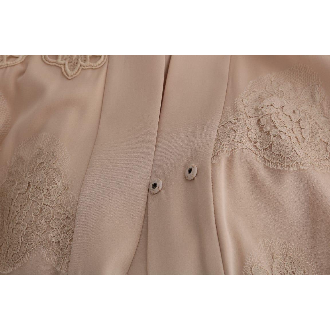 Dolce & Gabbana Elegant Beige Cape Kaftan Dress Dolce & Gabbana Rosy Brown