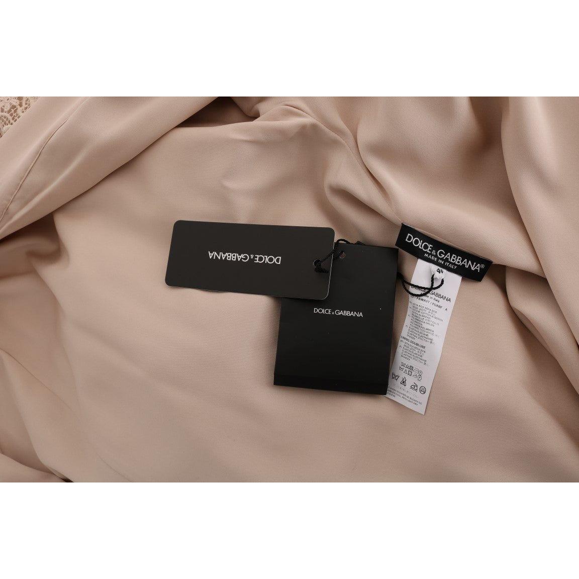 Dolce & Gabbana Elegant Beige Cape Kaftan Dress Dolce & Gabbana Rosy Brown