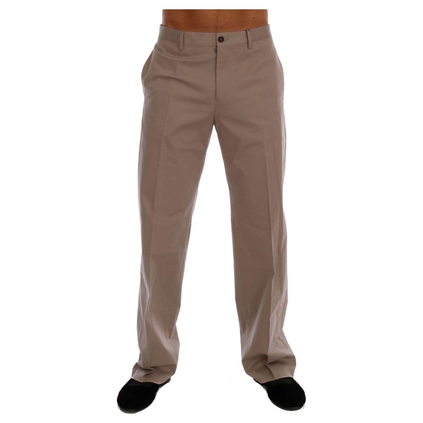 Dolce & Gabbana Chic Beige Chinos Casual Pants Jeans & Pants Dolce & Gabbana Dim Gray