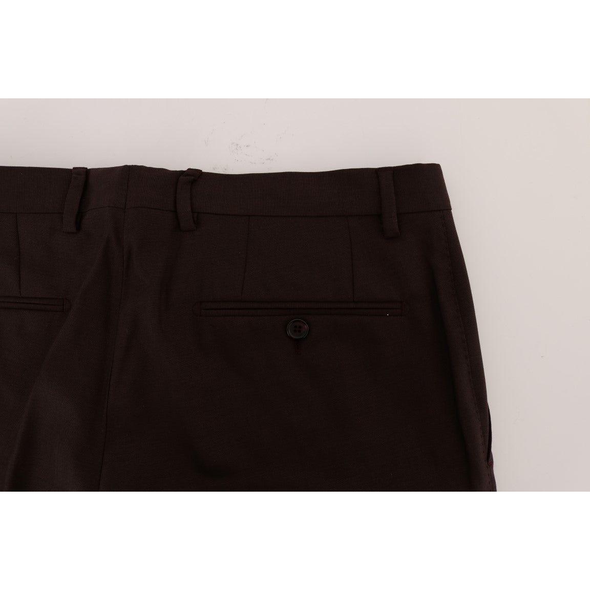 Dolce & Gabbana Elegant Slim Fit Formal Trousers in Purple Dolce & Gabbana Black
