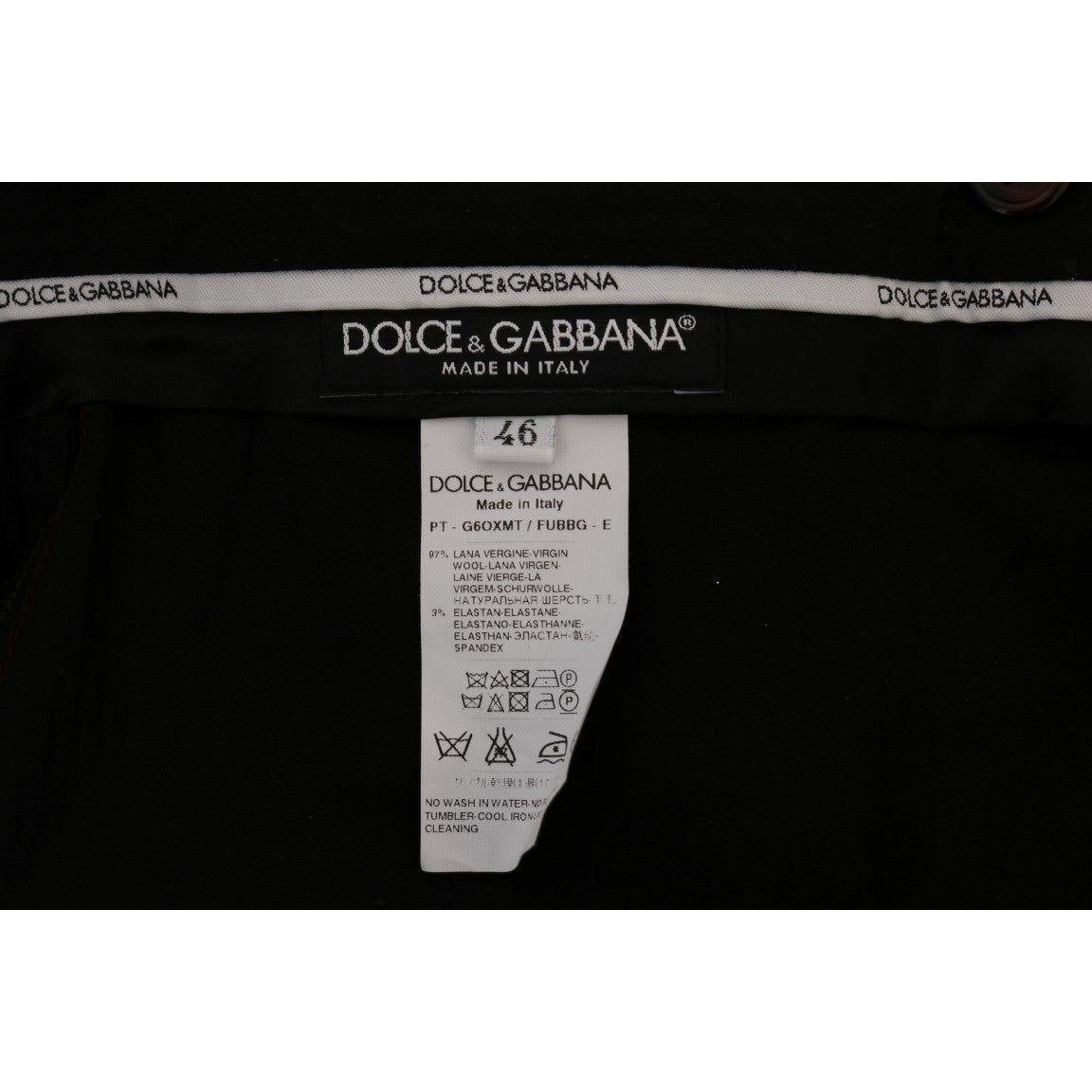 Dolce & Gabbana Elegant Slim Fit Formal Trousers in Purple Dolce & Gabbana Dark Gray