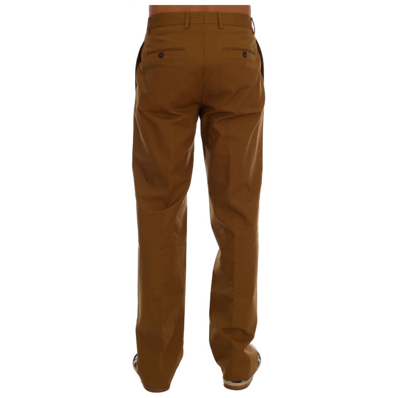 Dolce & Gabbana Elegant Brown Formal Trousers for Men Dolce & Gabbana Saddle Brown