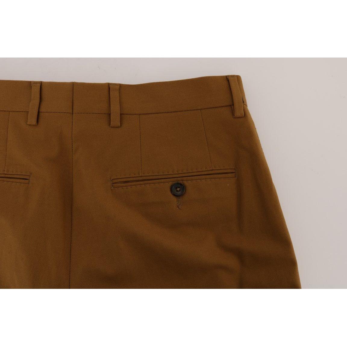 Dolce & Gabbana Elegant Brown Formal Trousers for Men Dolce & Gabbana Saddle Brown