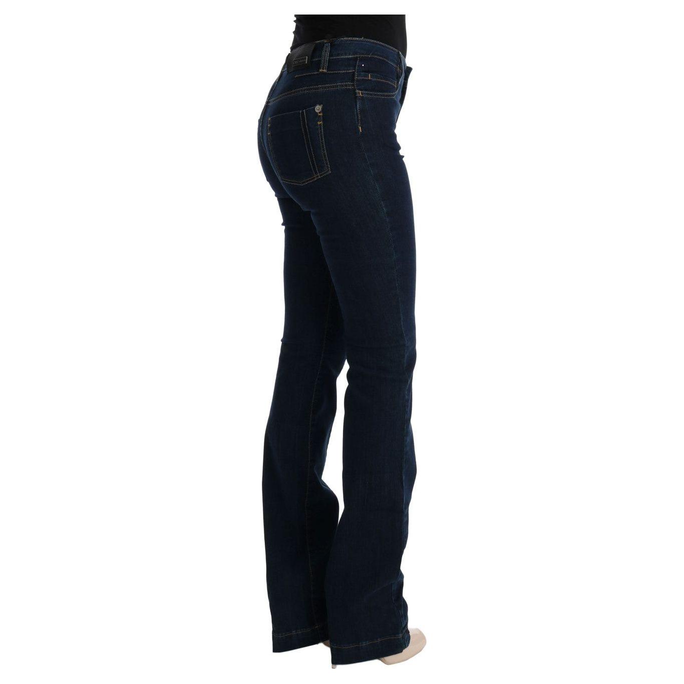 Costume National Chic Flared Cotton Jeans in Blue Jeans & Pants Costume National Black