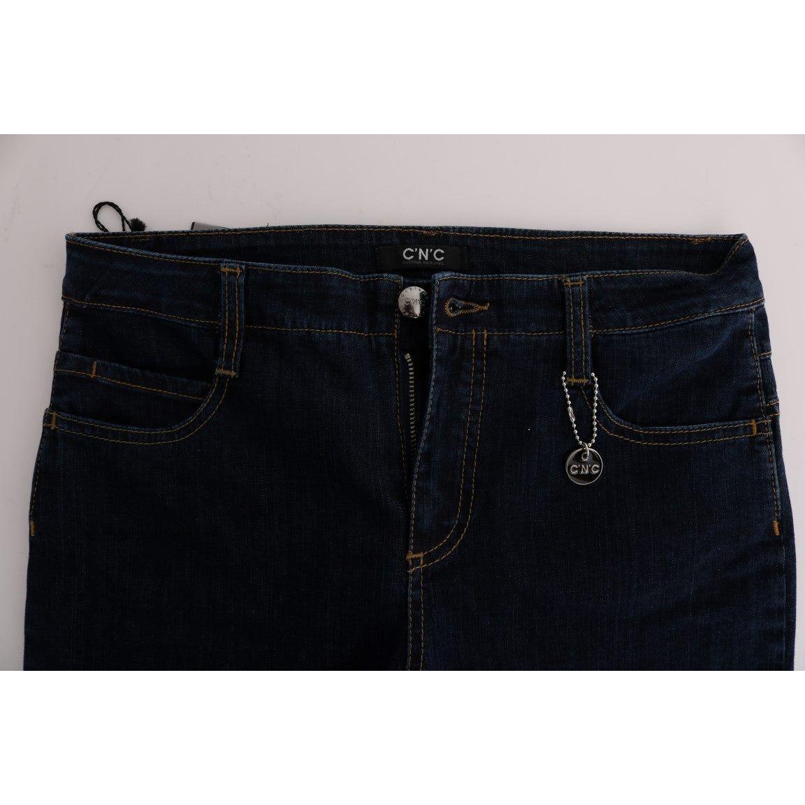 Costume National Chic Flared Cotton Jeans in Blue Jeans & Pants Costume National Black