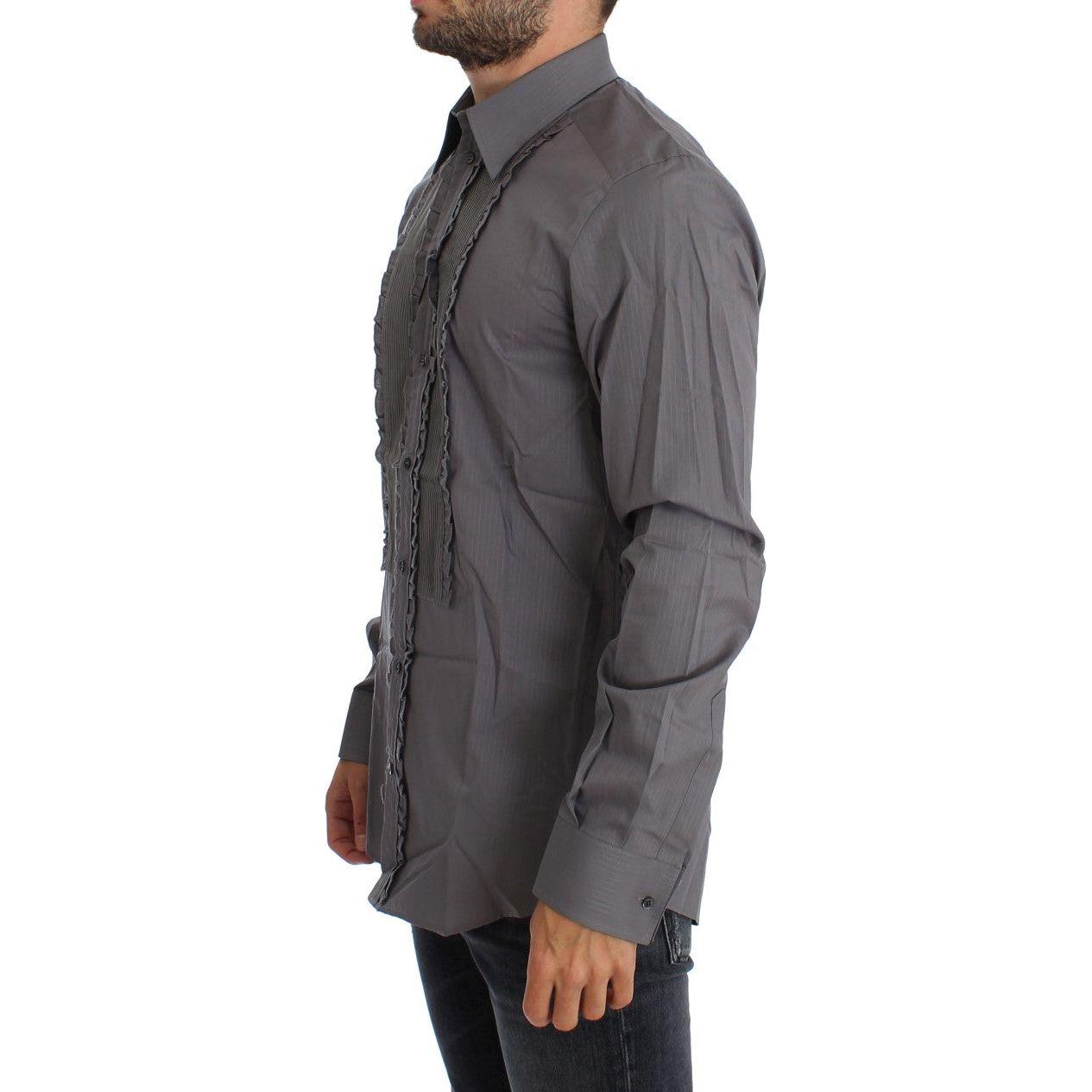 Dolce & Gabbana Elegant Slim Fit Cotton Dress Shirt Dolce & Gabbana Dark Slate Gray