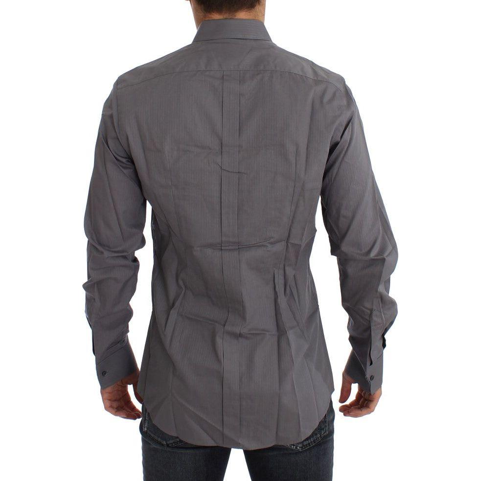 Dolce & Gabbana Elegant Slim Fit Cotton Dress Shirt Dolce & Gabbana Dim Gray
