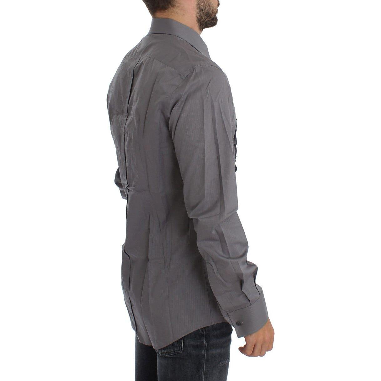 Dolce & Gabbana Elegant Slim Fit Cotton Dress Shirt Dolce & Gabbana Dim Gray