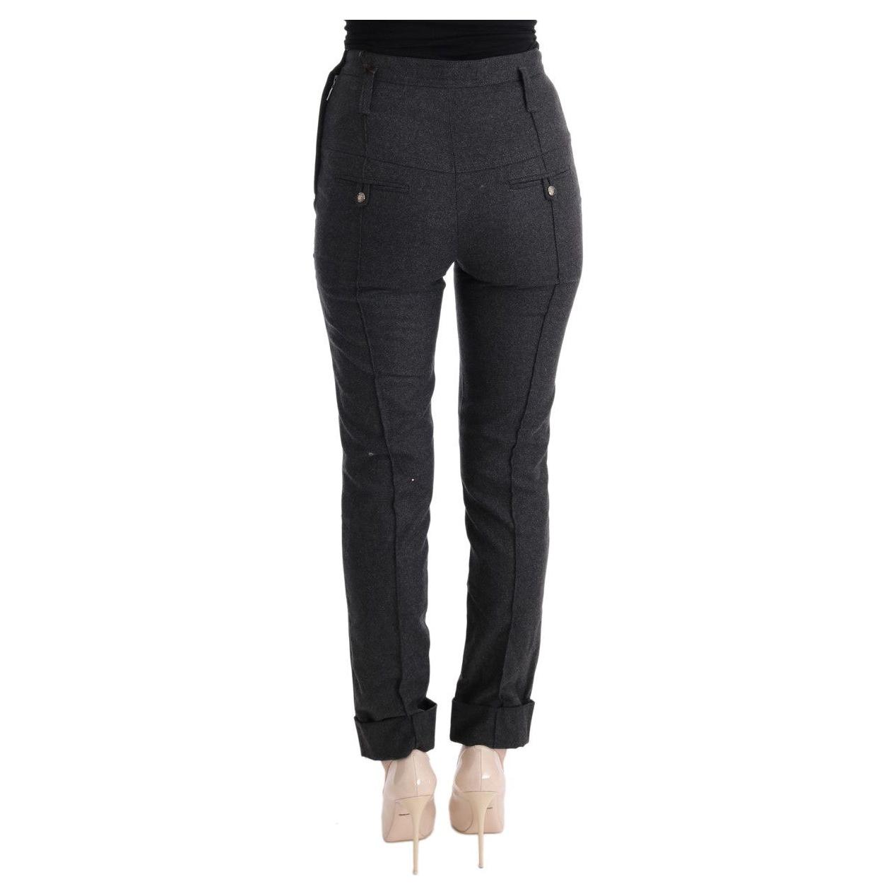 Ermanno Scervino Chic Gray Casual Skinny Pants Ermanno Scervino Dark Slate Gray