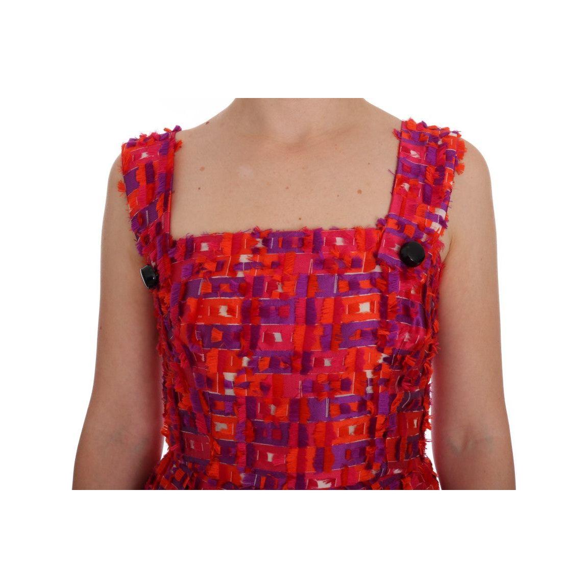 Dolce & Gabbana Elegant Pink A-Line Sleeveless Dress Dolce & Gabbana Brown