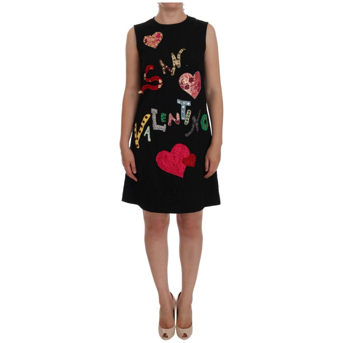 Dolce & Gabbana Black Crystal-Embellished Stretch Mini Dress Dolce & Gabbana Rosy Brown