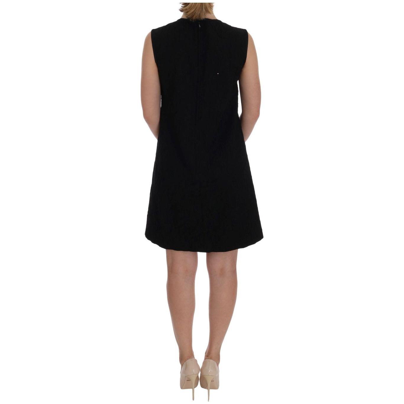 Dolce & Gabbana Black Crystal-Embellished Stretch Mini Dress Dolce & Gabbana Rosy Brown