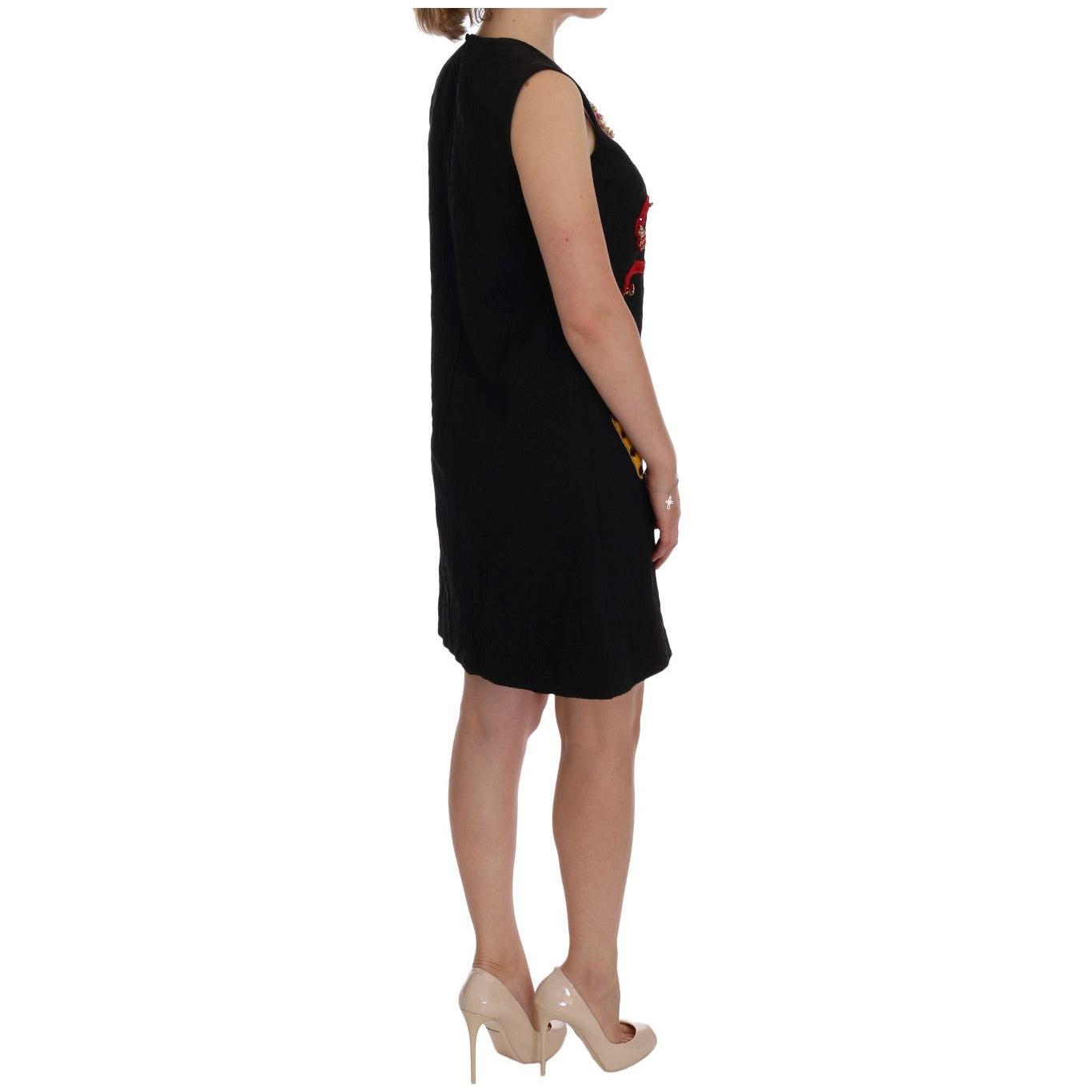 Dolce & Gabbana Black Crystal-Embellished Stretch Mini Dress Dolce & Gabbana Rosy Brown