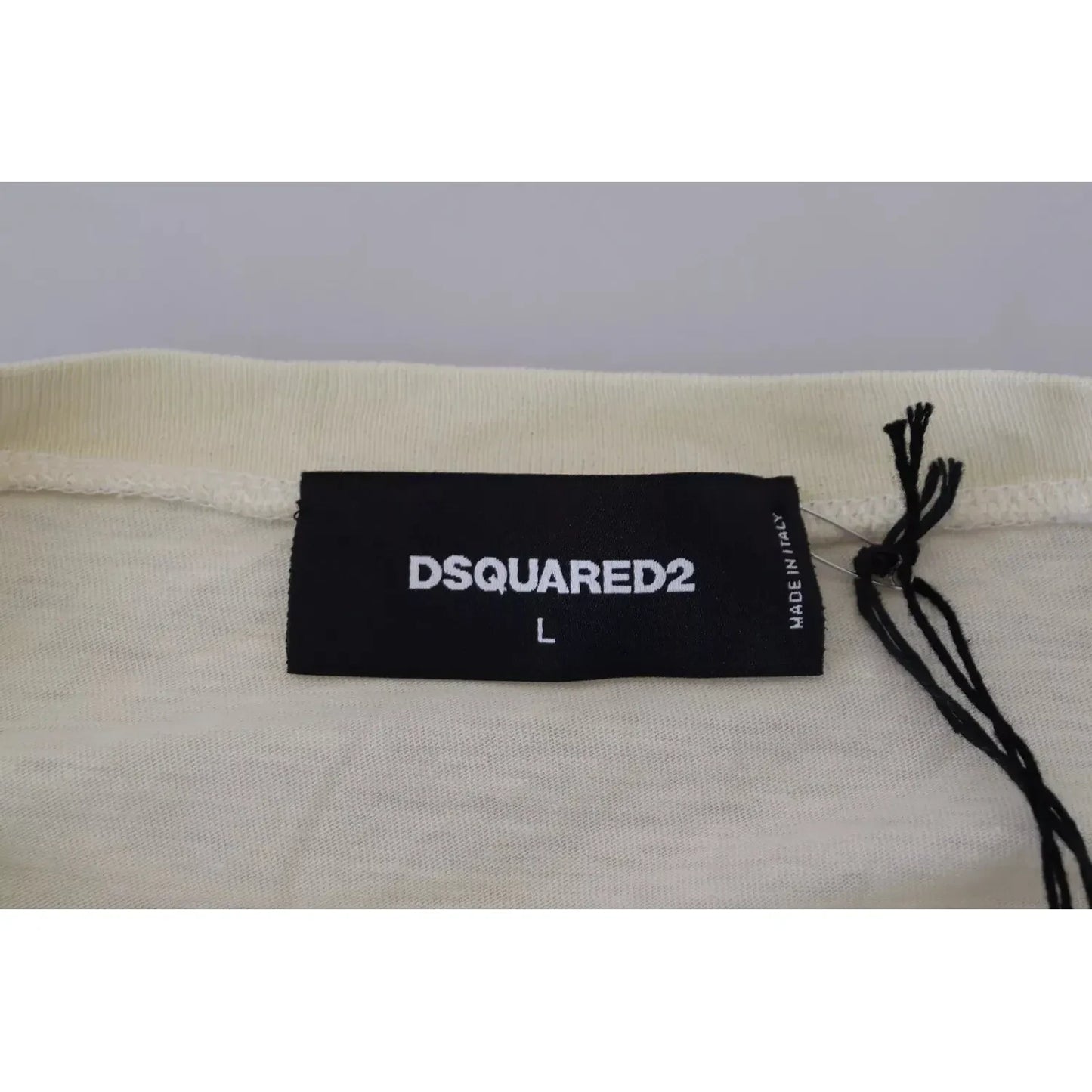 Dsquared² Beige Cotton Linen Long Sleeves Pullover Sweater Dsquared² Dark Gray