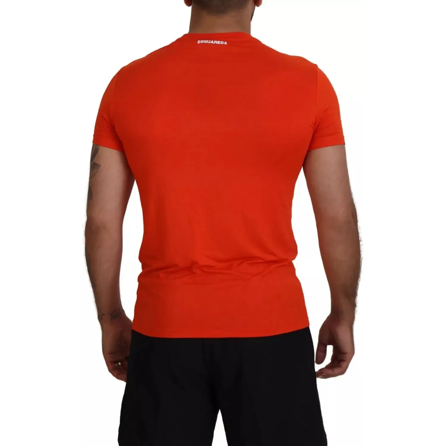 Dsquared² Orange Modal Short Sleeves Crewneck T-shirt Dsquared² Black