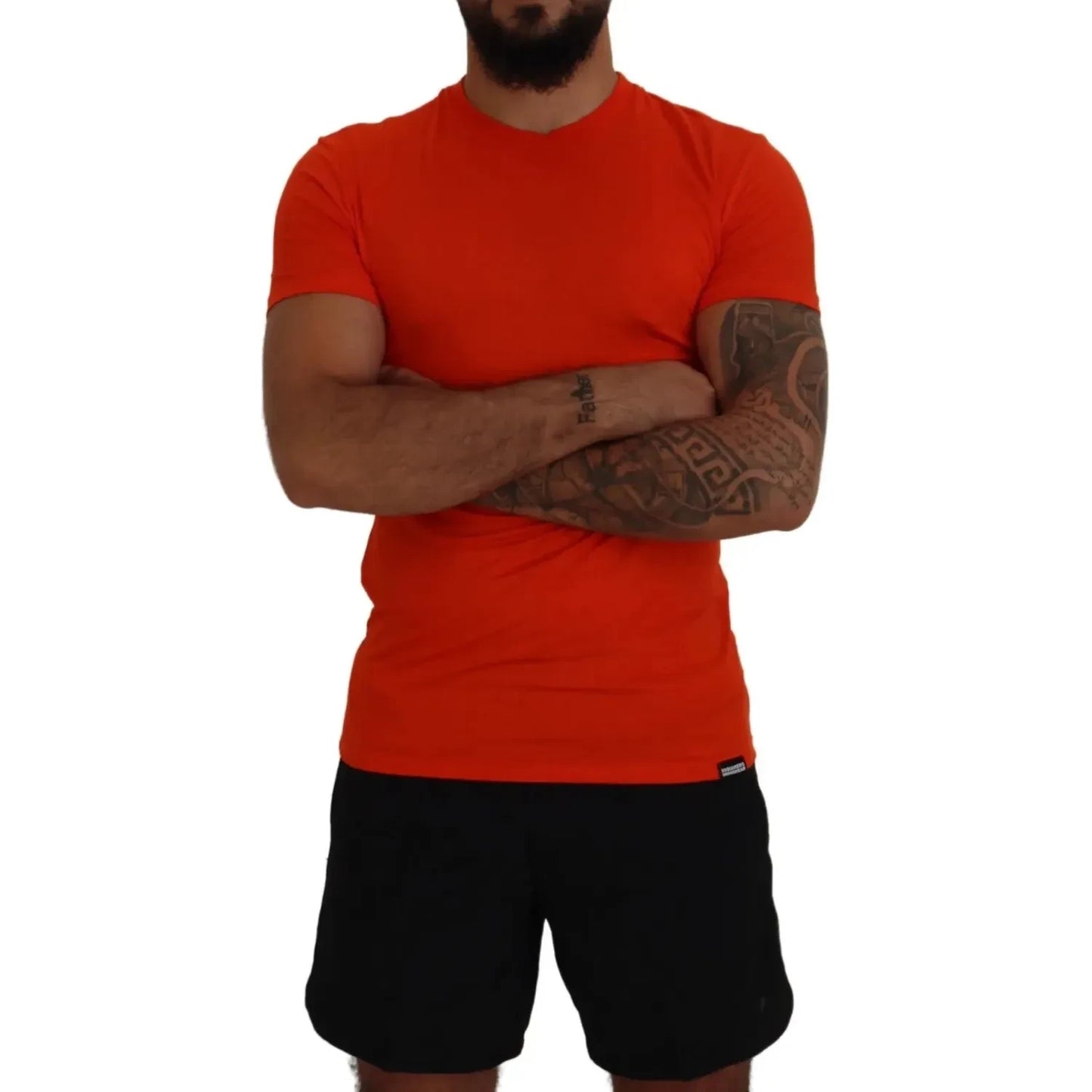 Dsquared² Orange Modal Short Sleeves Crewneck T-shirt Dsquared² Saddle Brown