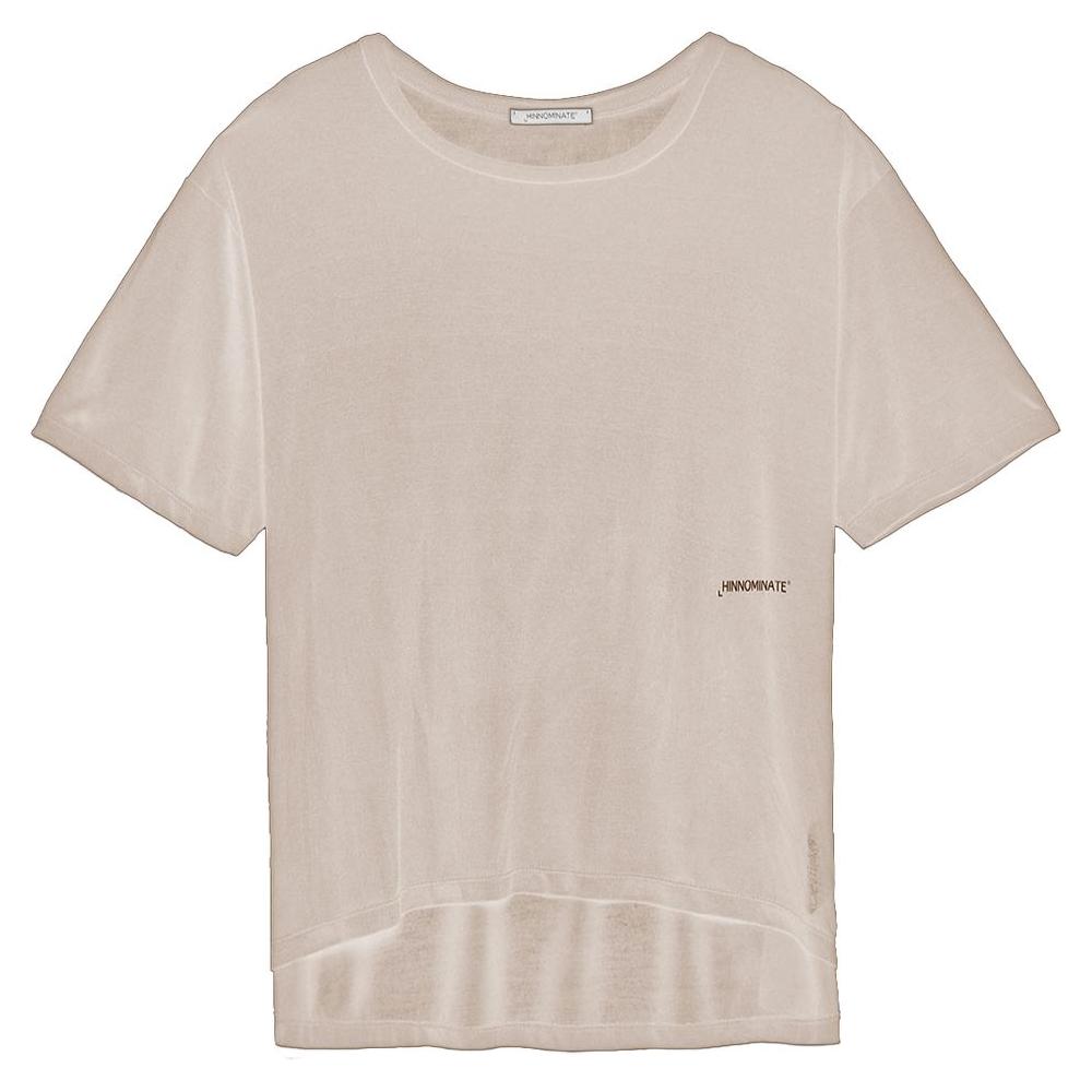 Hinnominate Beige Modal Women T-Shirt Hinnominate Gray