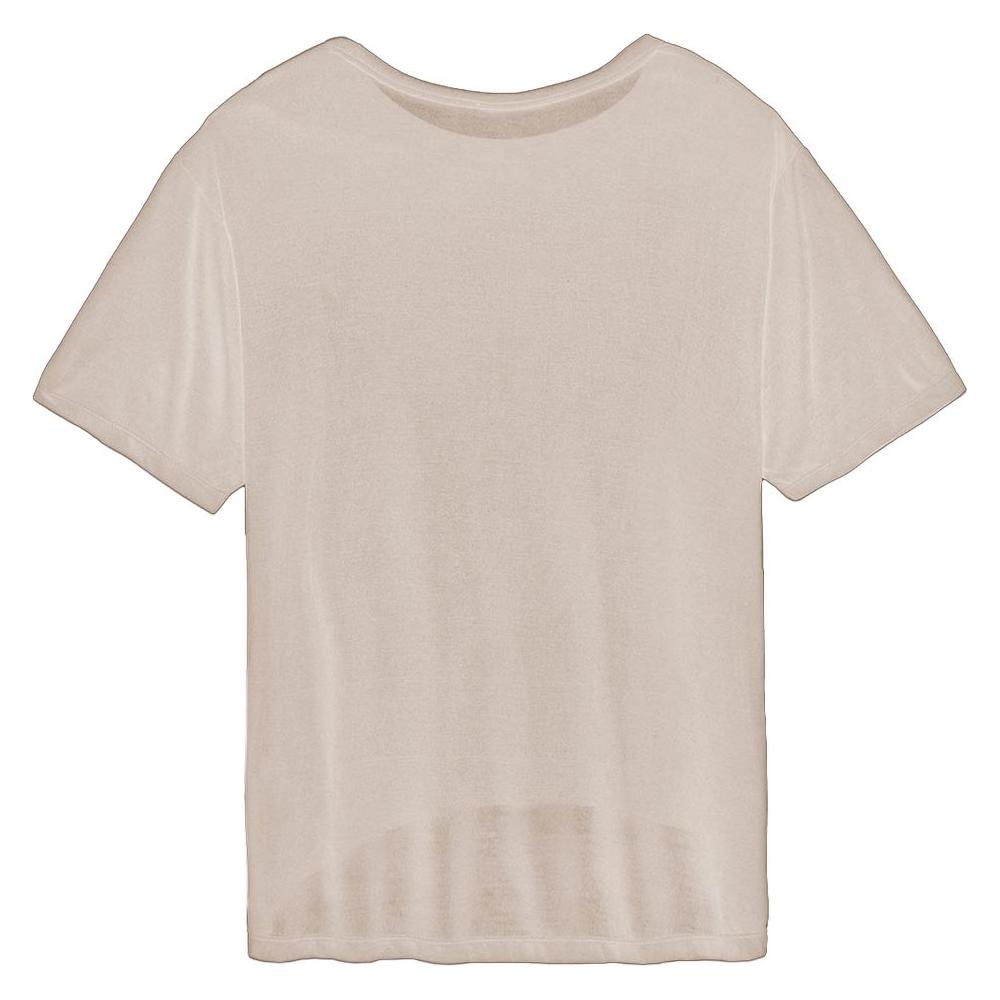 Hinnominate Beige Modal Women T-Shirt Hinnominate Gray