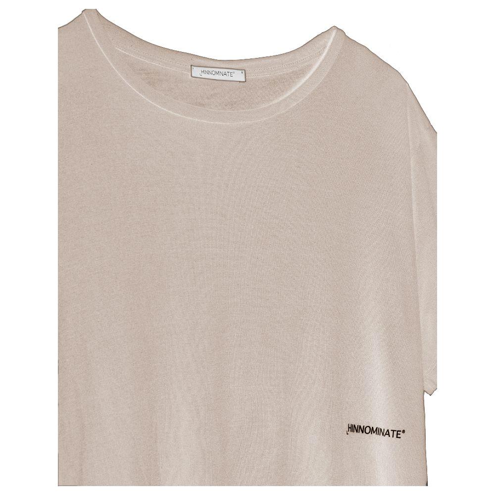 Hinnominate Beige Modal Women T-Shirt Hinnominate Gray