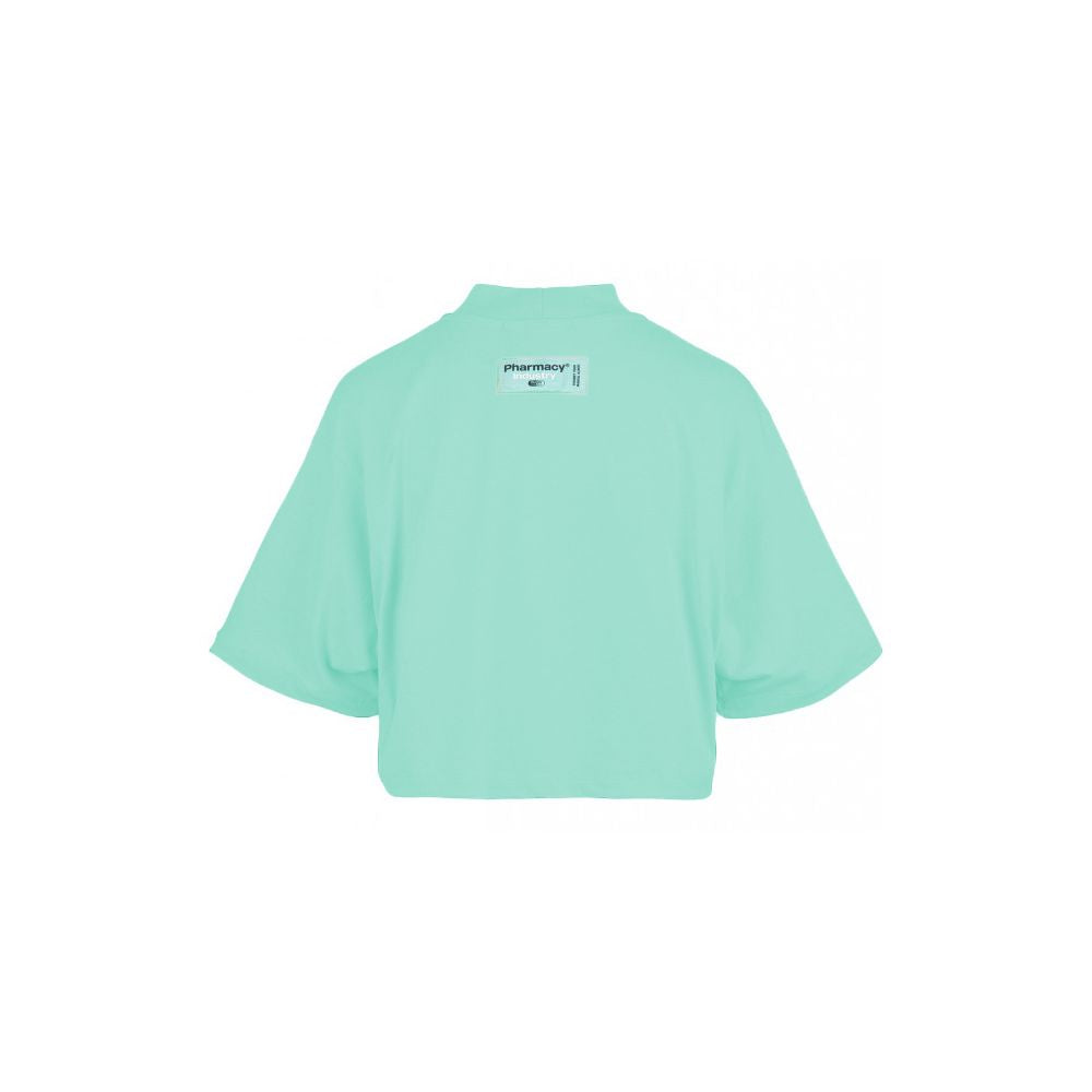 Pharmacy Industry Green Cotton Tops & T-Shirt Pharmacy Industry Light Blue