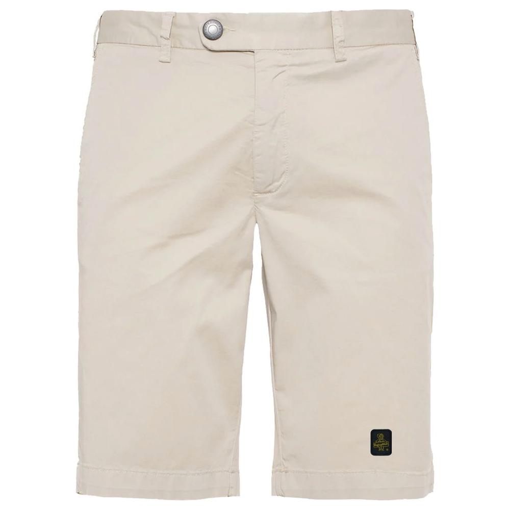 Refrigiwear Elegant Beige Bermuda Shorts with Logo Patch Refrigiwear Light Gray