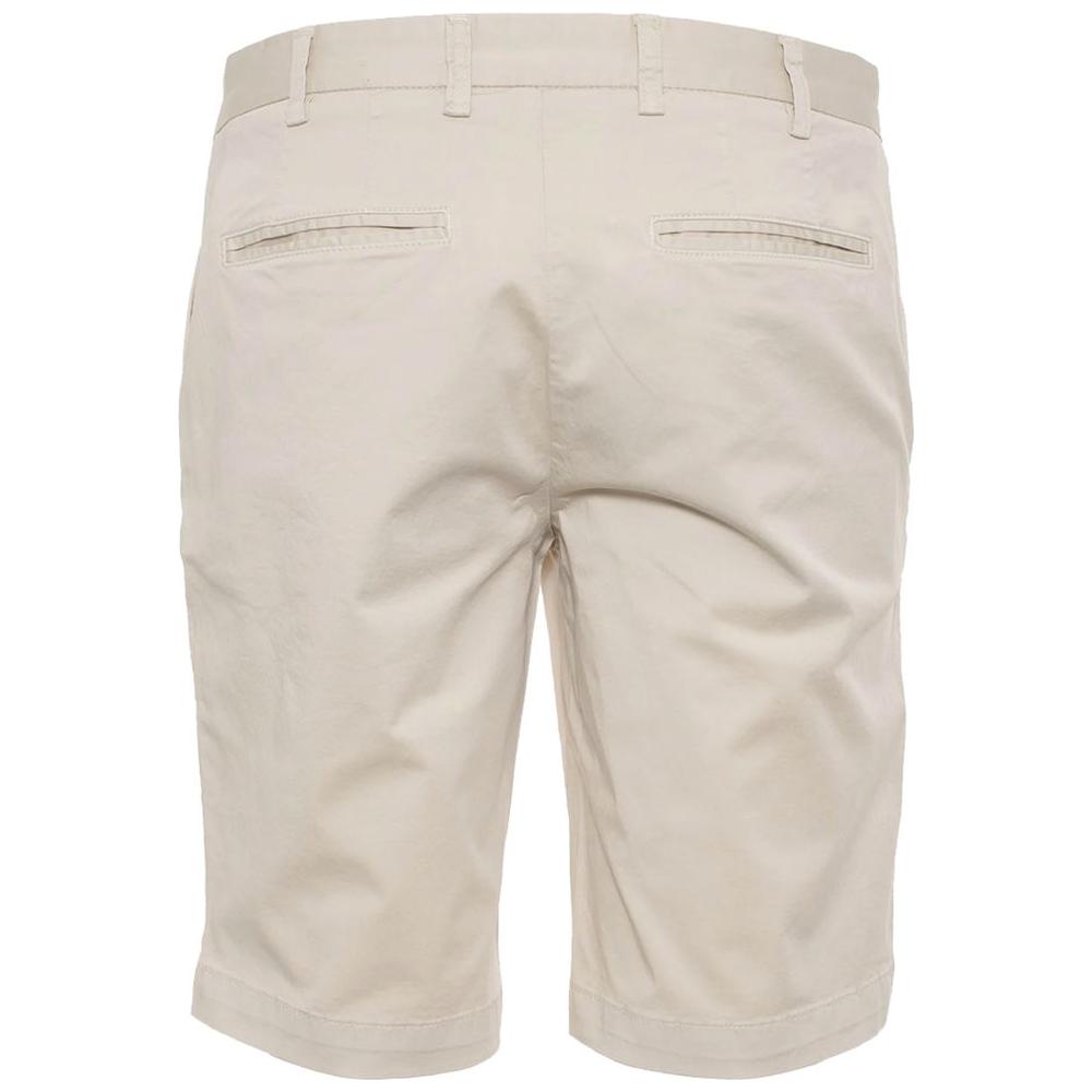 Refrigiwear Elegant Beige Bermuda Shorts with Logo Patch Refrigiwear Light Gray