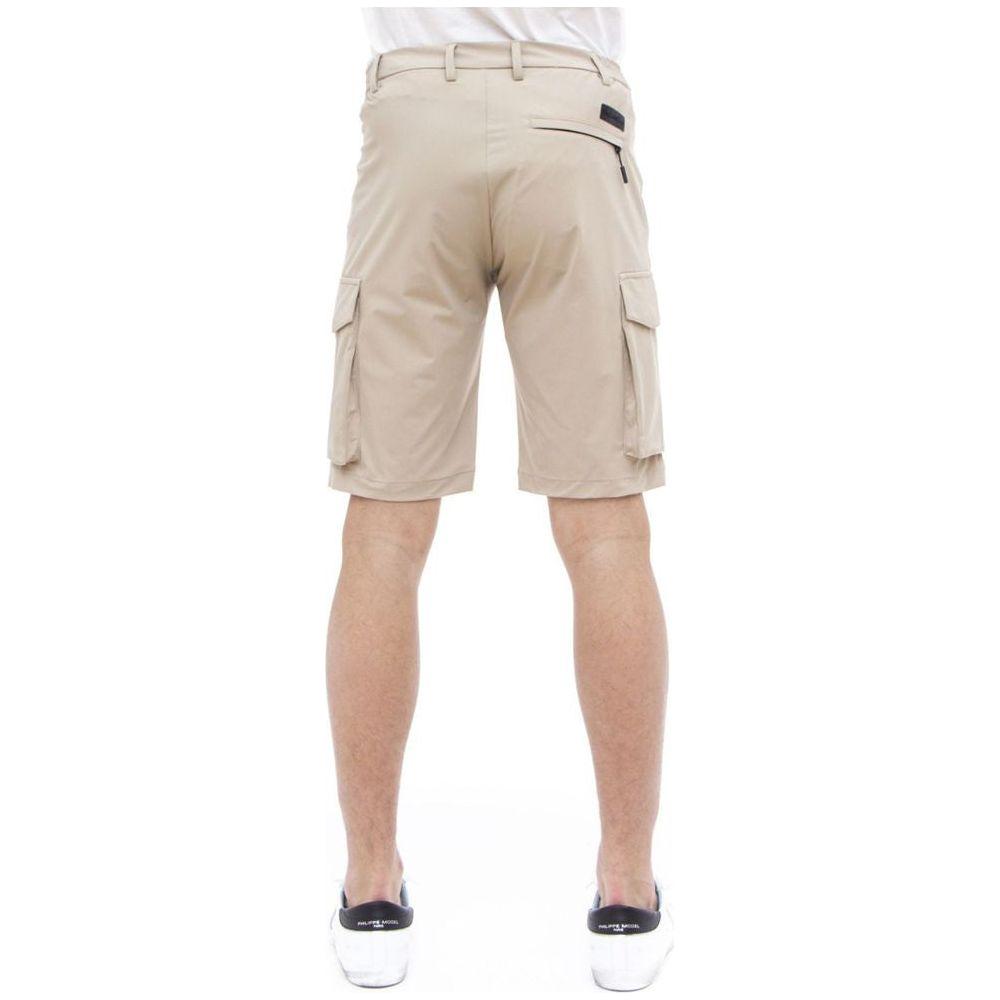 People Of Shibuya Beige Stretch Bermuda Cargo Shorts People Of Shibuya Tan