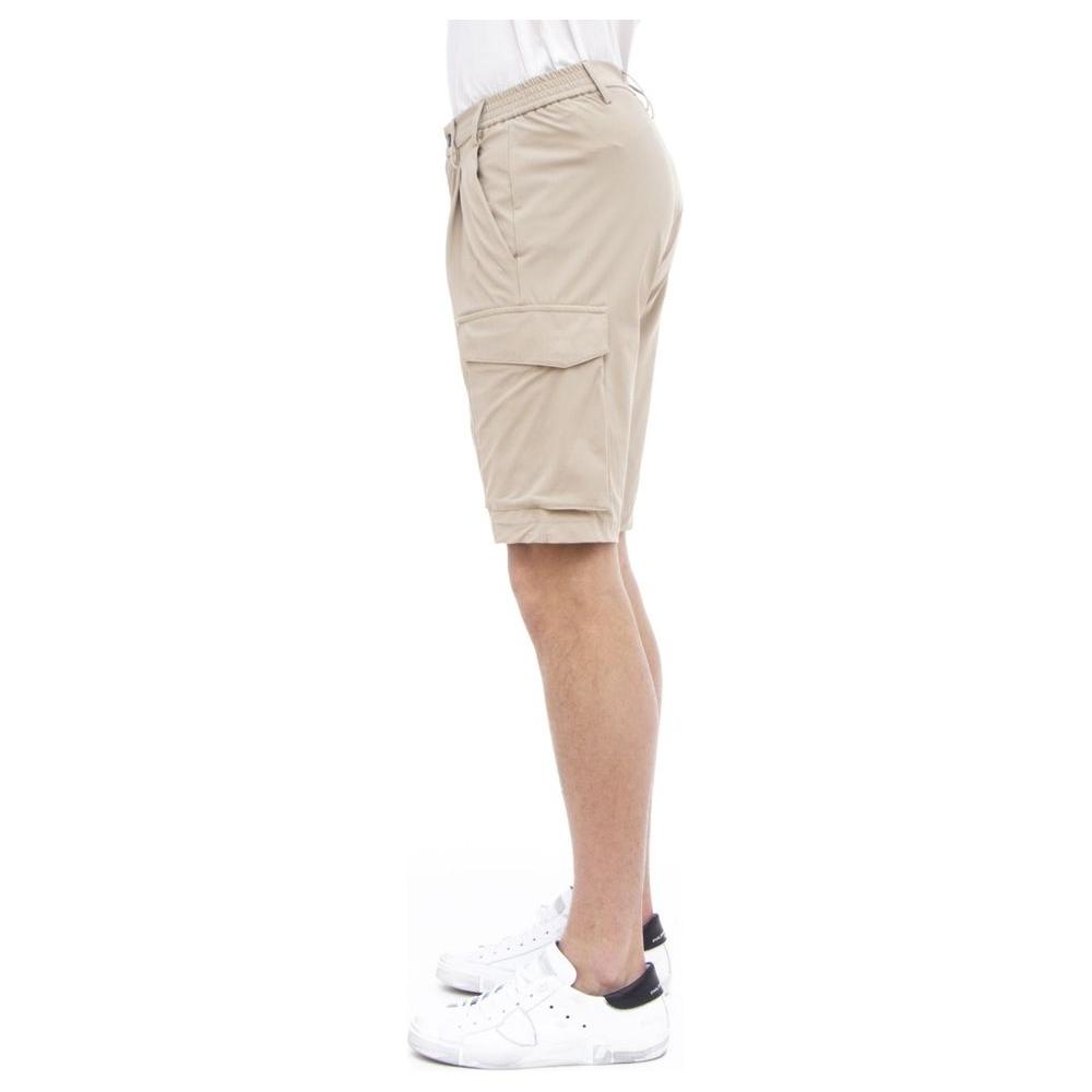 People Of Shibuya Beige Stretch Bermuda Cargo Shorts People Of Shibuya Light Gray