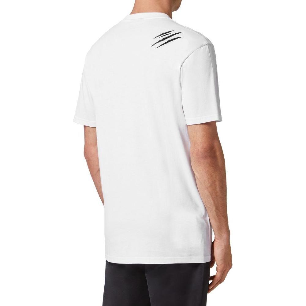 Plein Sport White Cotton Men's T-Shirt Plein Sport Lavender