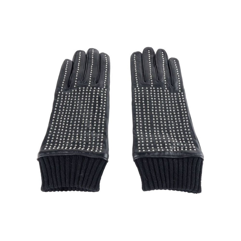 Cavalli Class Black Lambskin Men Glove CA-5133-9|L