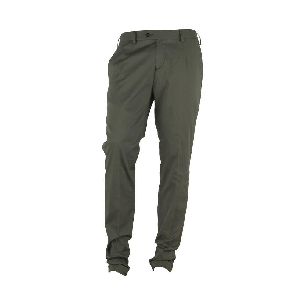 Made in Italy Elegant Green Summer Trousers for Men Made in Italy Dark Slate Gray