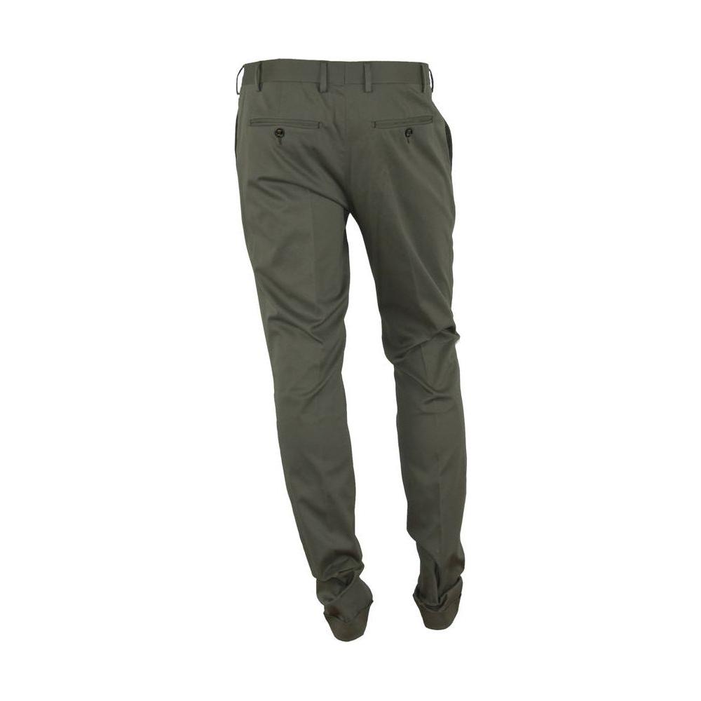 Made in Italy Elegant Green Summer Trousers for Men Made in Italy Dark Slate Gray