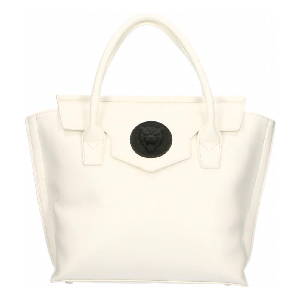 Plein Sport Elegant White Handbag With Magnetic Closure Plein Sport Beige