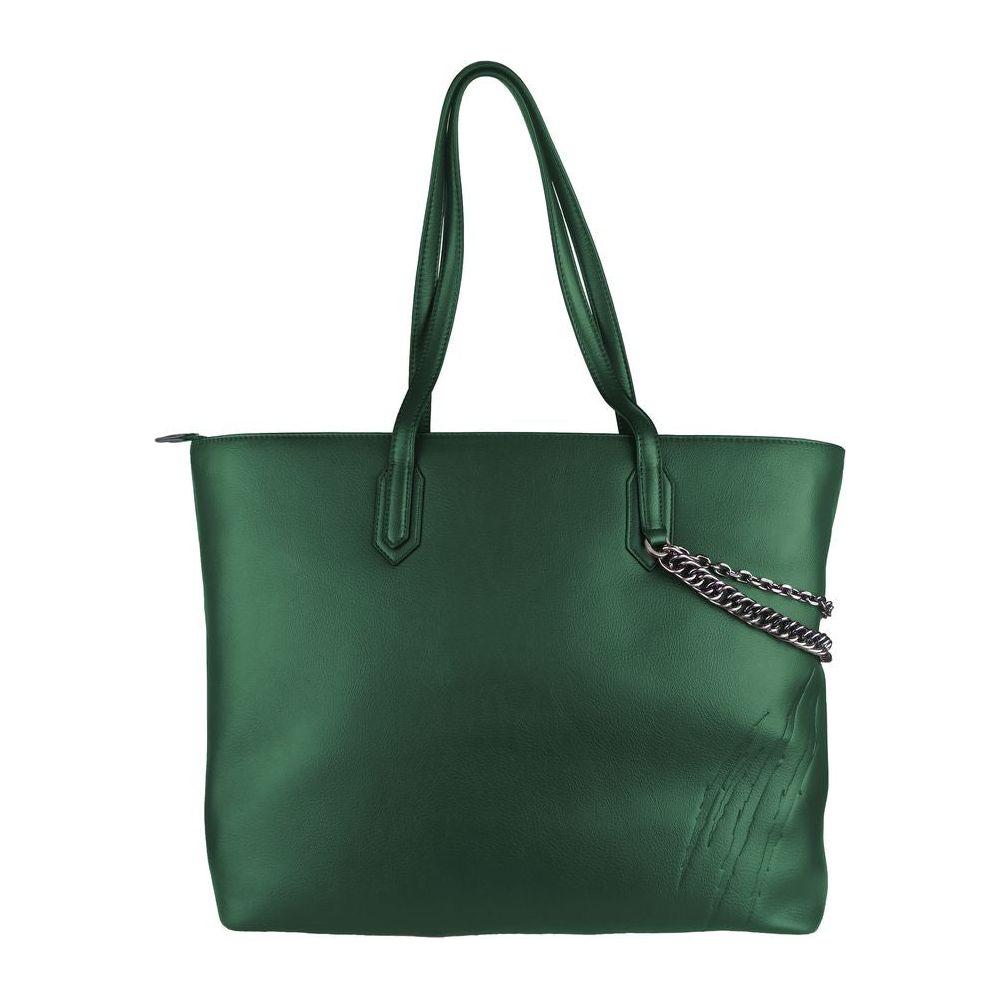 Plein Sport Green Polyethylene Women Shoulder Bag WOMAN TOTES Plein Sport Dark Slate Gray