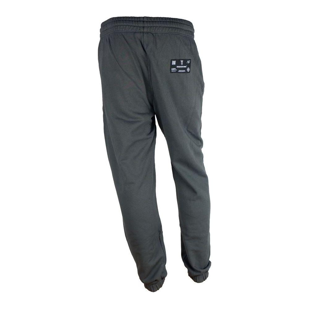 Diego Venturino Gray Cotton Men's Track Pant Jeans & Pants Diego Venturino Dark Slate Gray