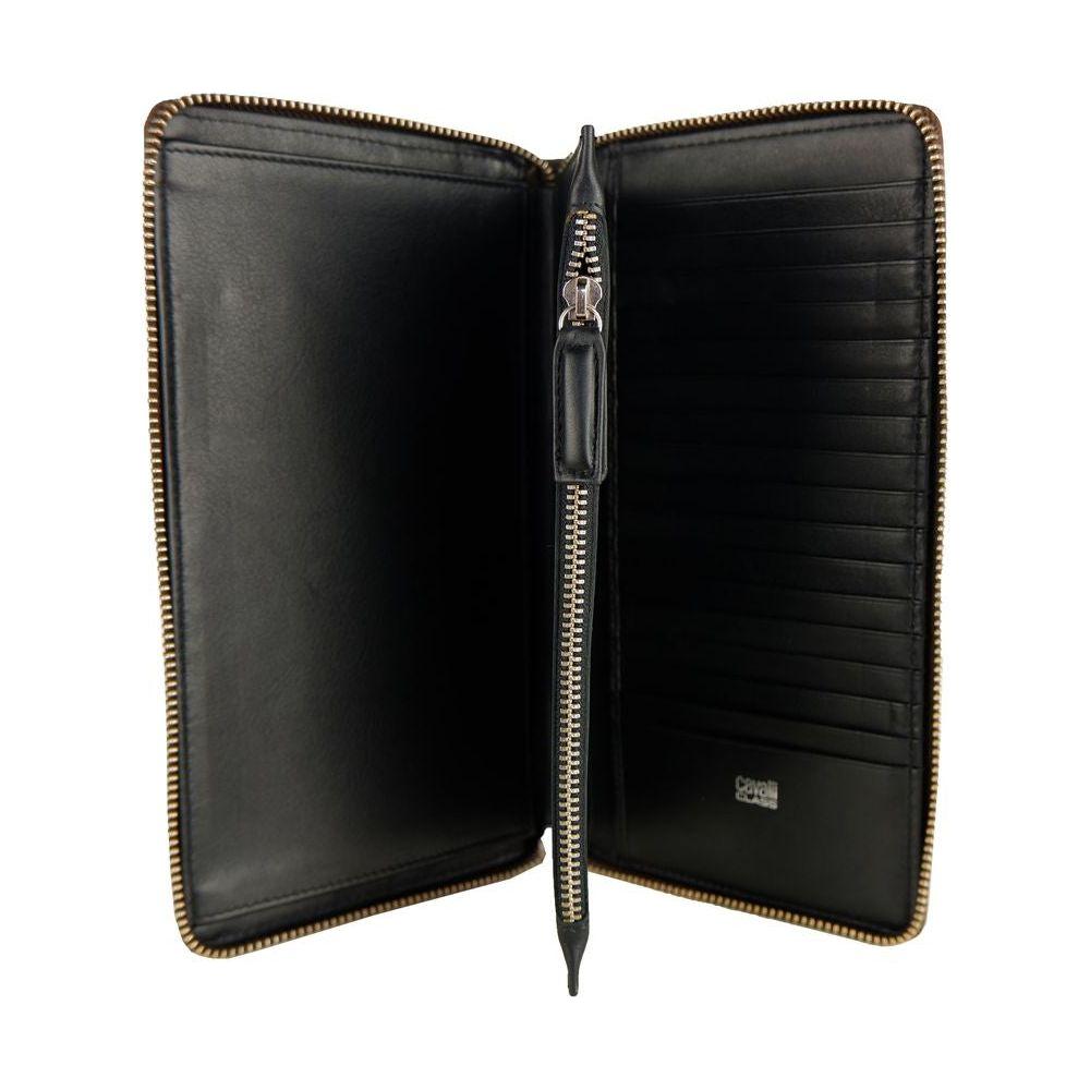 Cavalli Class Sophisticated Brown Leather Wallet MAN WALLETS Cavalli Class Black