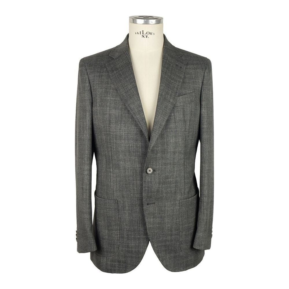 Emilio Romanelli Gray Wool Men's Blazer Emilio Romanelli Dark Slate Gray